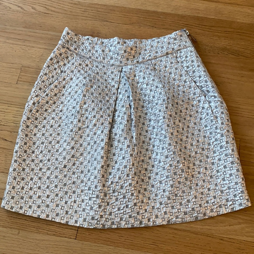 Metallic silver skirt